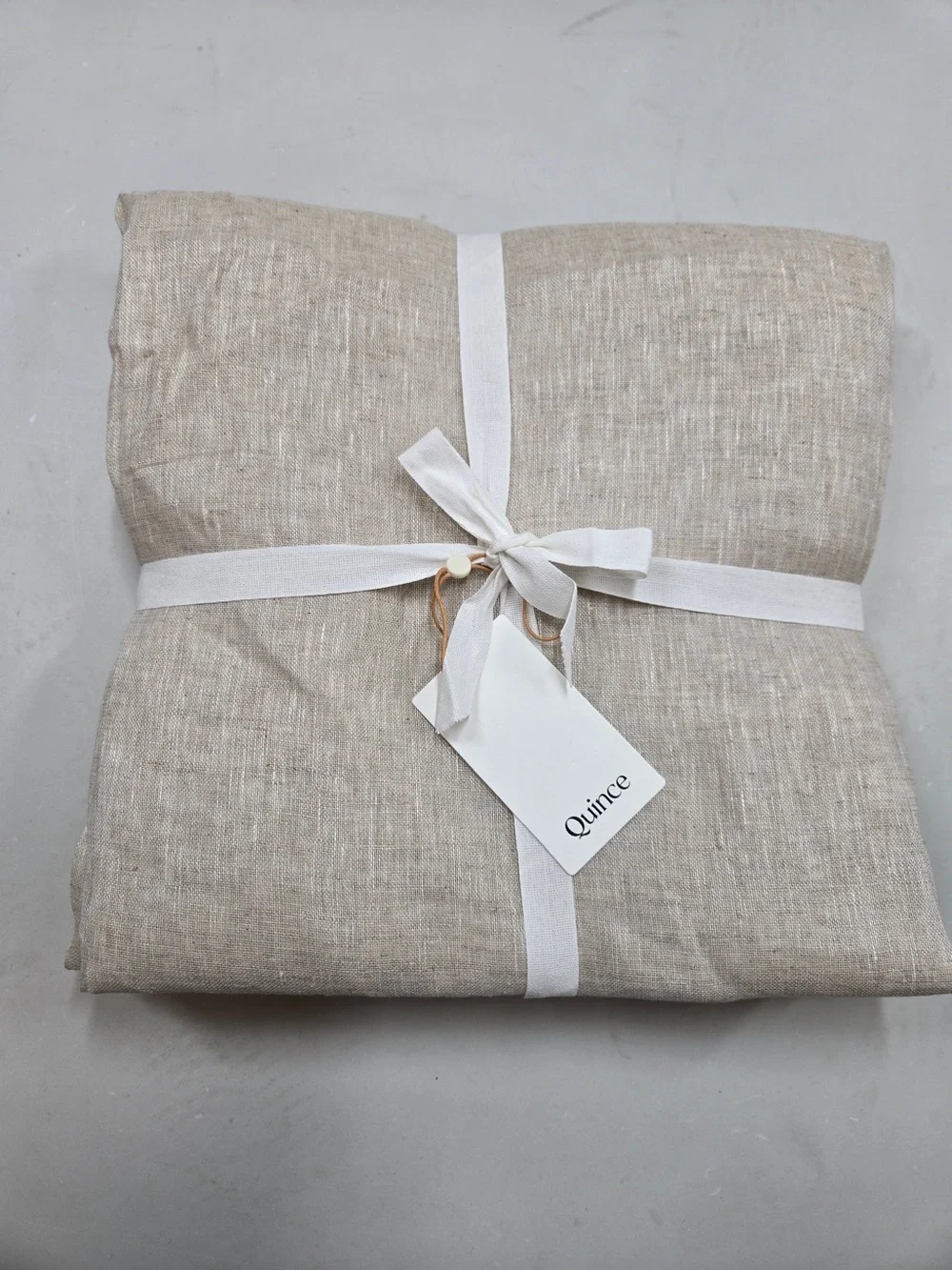 NWT QUINCE Set Of 2 48x96 European Linen Sheer Curtains Flax 0054